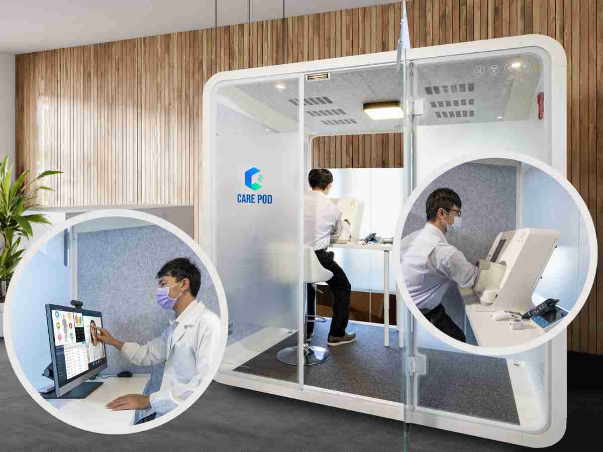 达擎于医疗科技展中展出＂远距诊疗舱＂，，以因应医疗数字化及社会高龄化趋势下、、复诊及慢性病患等族群对于远距看诊需求逐渐升高所推出的创新整合方案。。。多功能合一、、、、高隐私性的远距诊疗舱可根据病患端与医师端的不同需求，，，，提供弹性化及客制化功能，，，，节省医生和病患的精力及时间